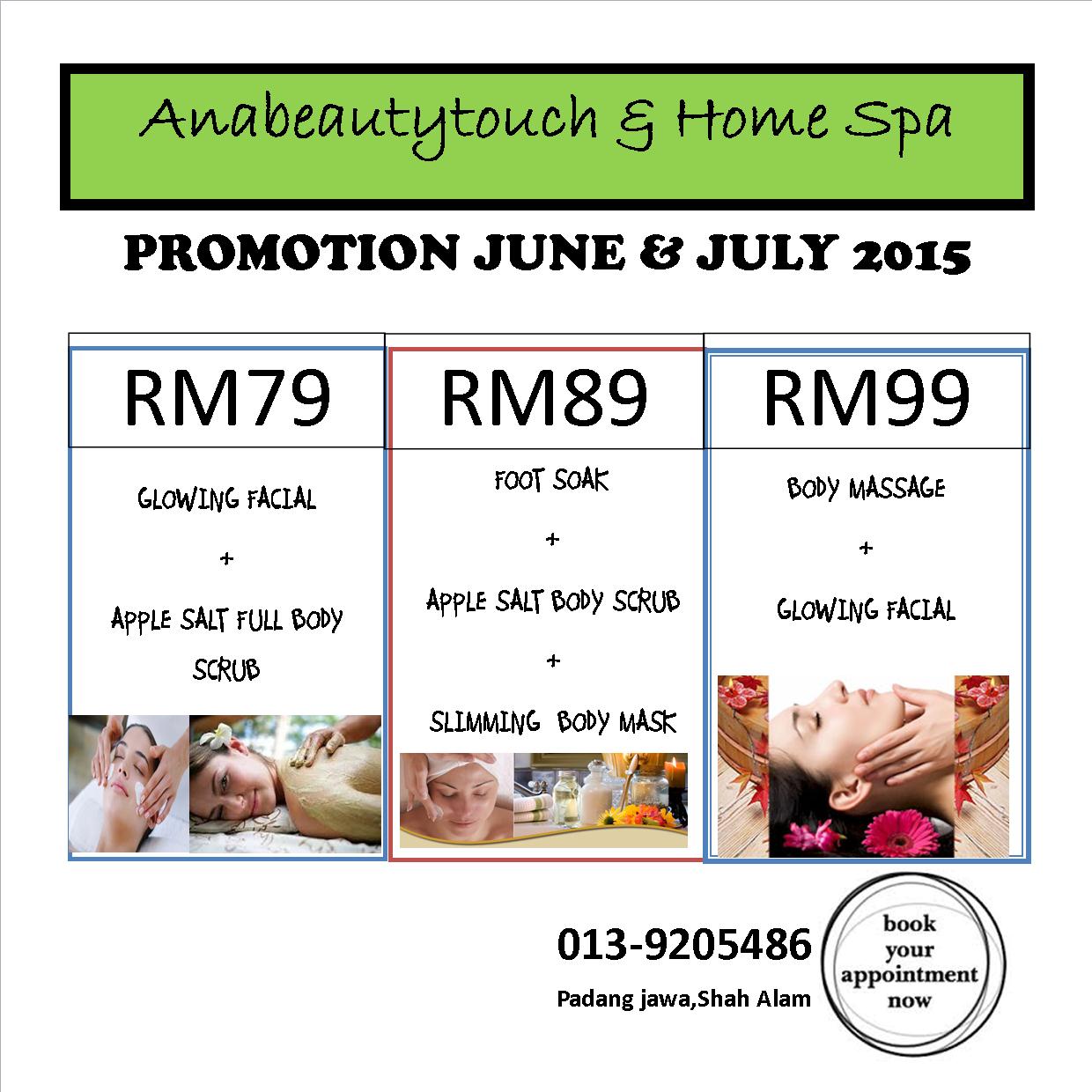 AnA bEaUtY tOuCh Spa PROMOSI SPA MURAH JUN HINGGA JULY 2015!!