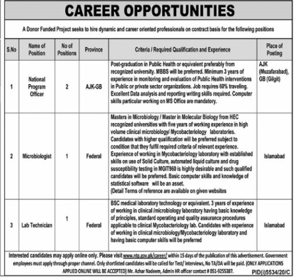 Donor Funded Project Jobs 2021 in Pakistan Donor Funded Project Jobs 2021 in Pakistan