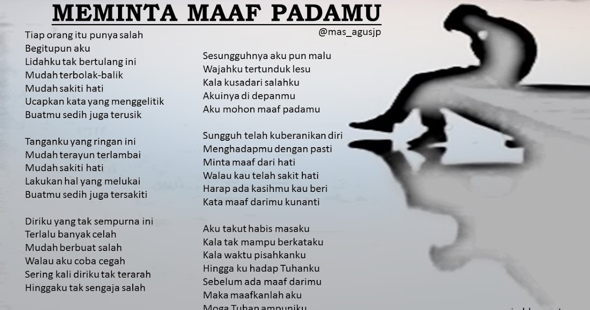 Puisi Minta Maaf Paling Sedih 1001 Kumpulan Puisi Terbaik