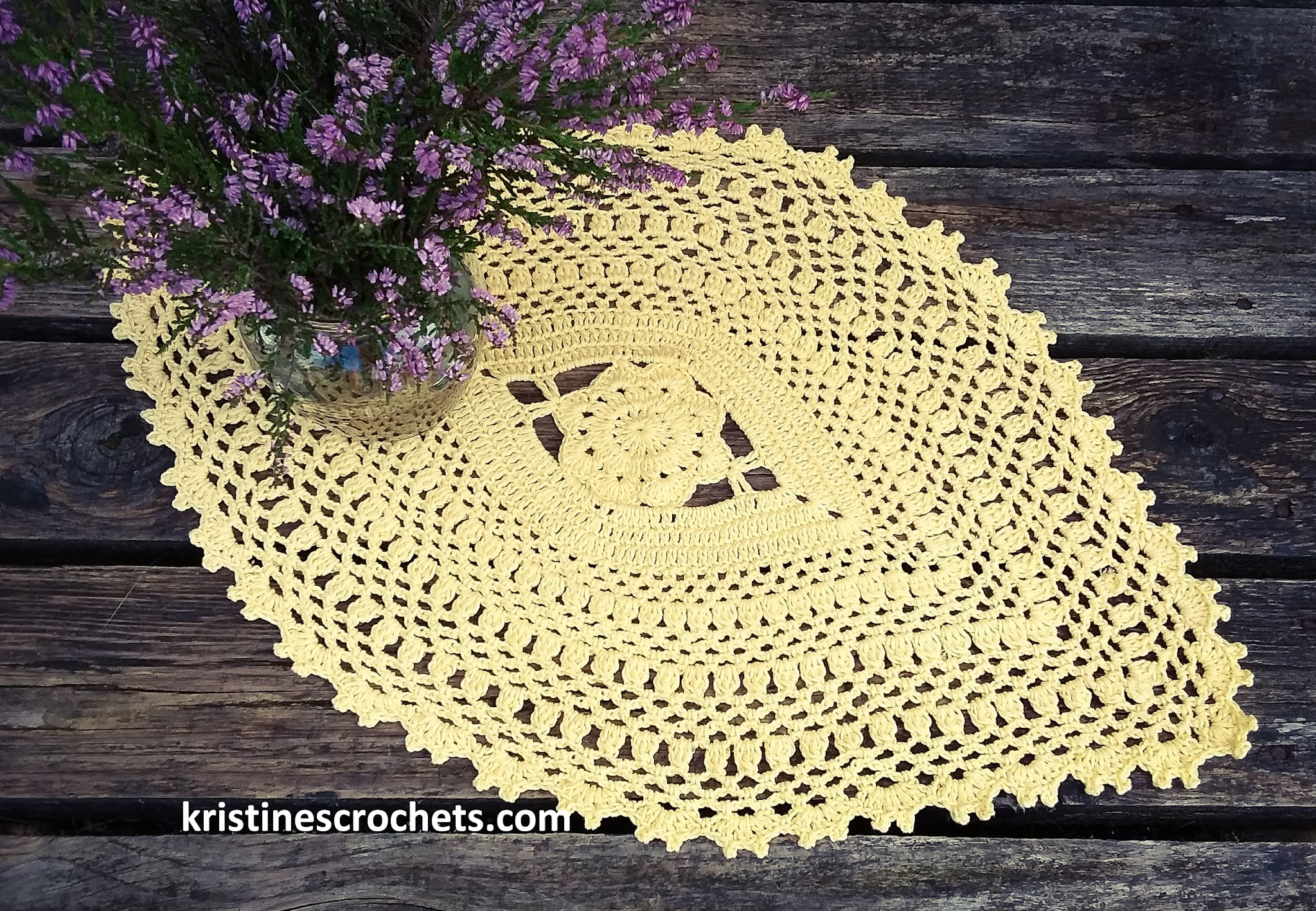 KristinesCrochets Oval Flower Doily Crochet Pattern