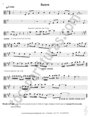 Hoja 2 Hoja 1 Partitura de Suave para Clave de Do en 3ª Línea Viola Sheet Music