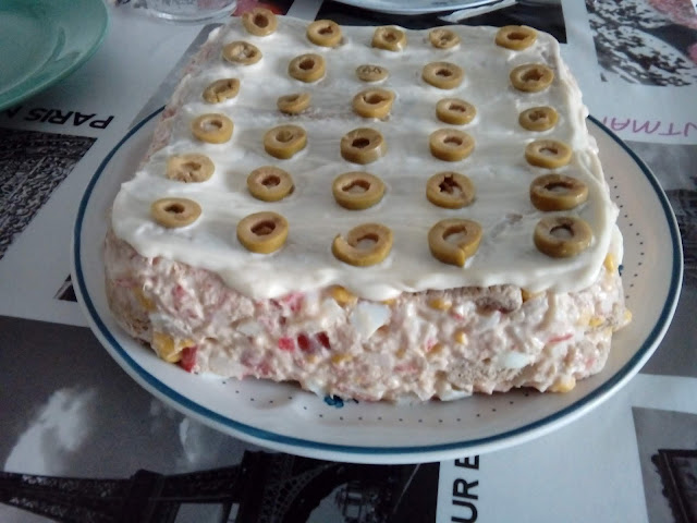 Pastel de verano con pan de molde