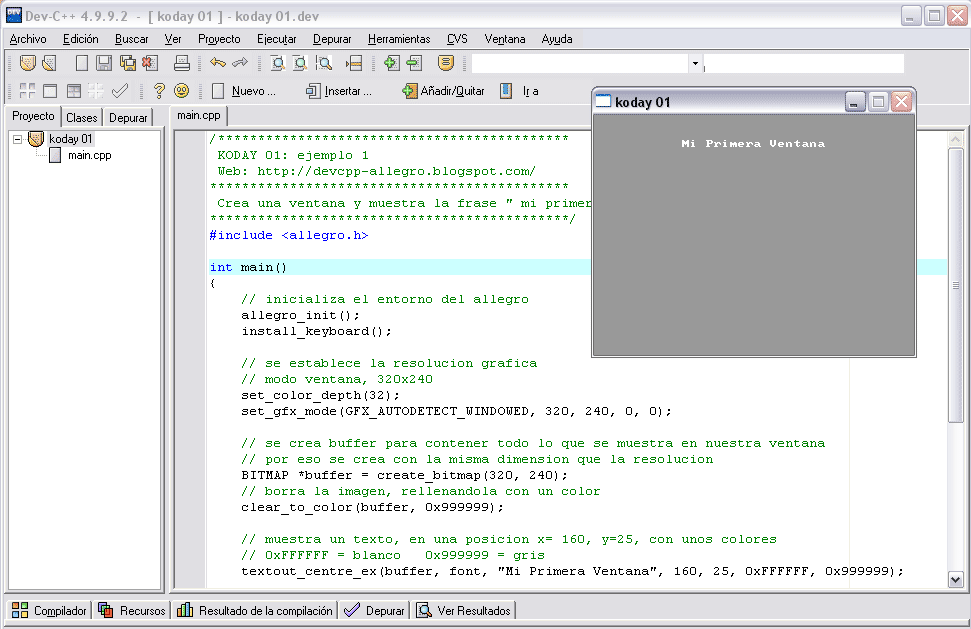 Dev-C++ y Allegro: enero 2012