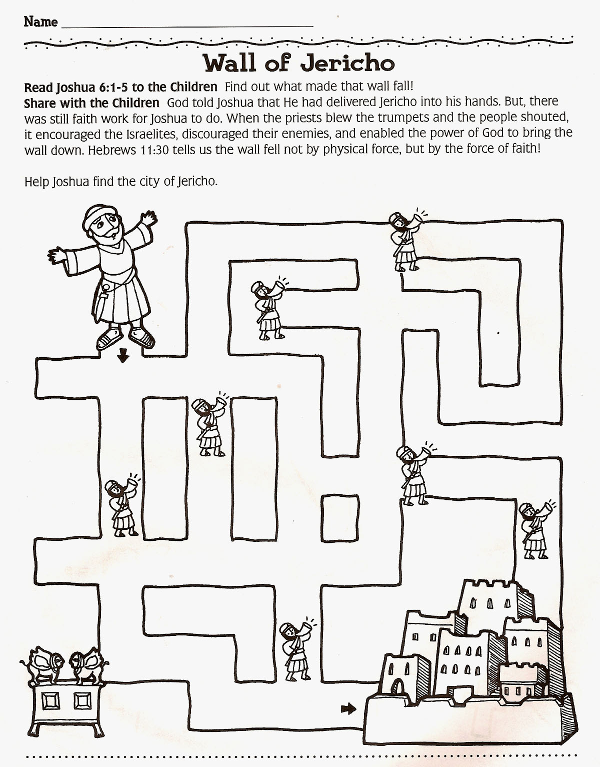 walls of jericho bible story coloring pages - photo #38