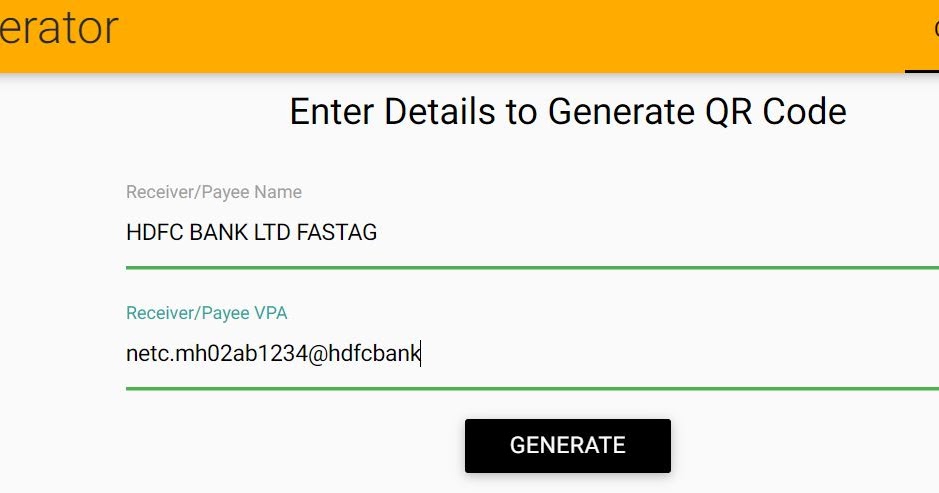 Creating Your UPI QR Code For Easy FASTag Recharge