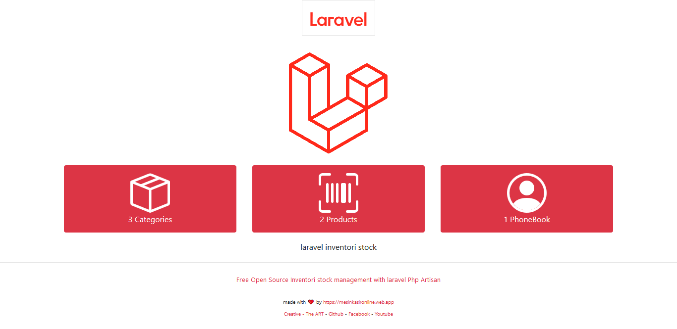 Free download open source code gratis laravel stock apps inventori management