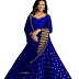 PURVAJA Women's Taffeta Silk Semi-Stitched Lehenga choli (Blue; Free Size)