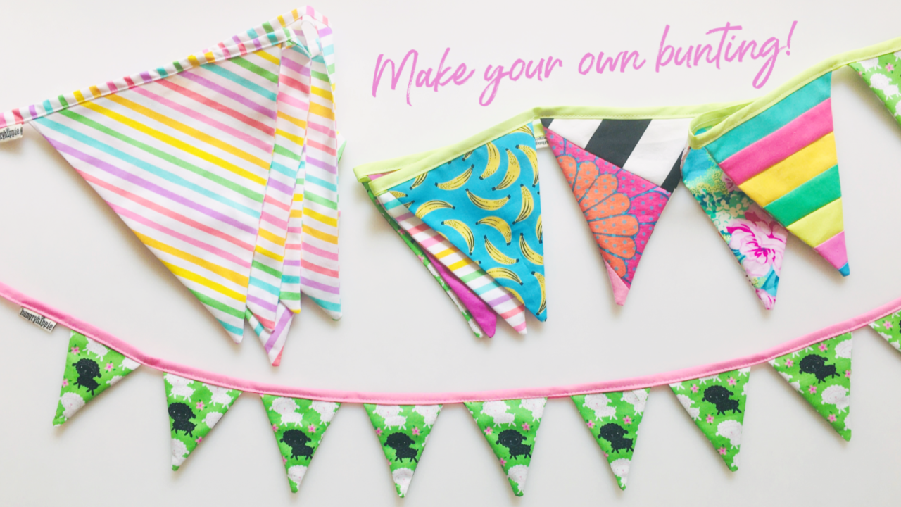 sewhungryhippie How to make bunting flags