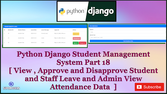 Python Django Student Management System Part 18 | Approve and ...
