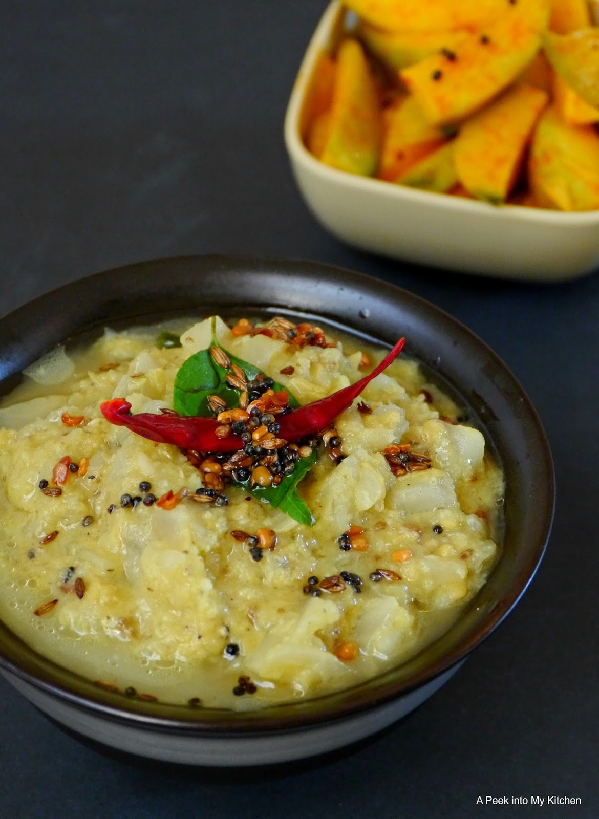 A Peek into My Kitchen Cabbage Kootu Day 148