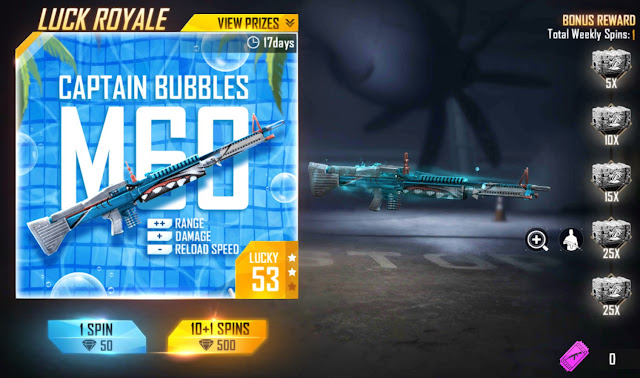 Event Weapon Royale Terbaru M60 Captain Bubbles Maxim