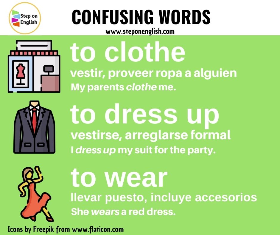 Palabras confusas dressing verbs