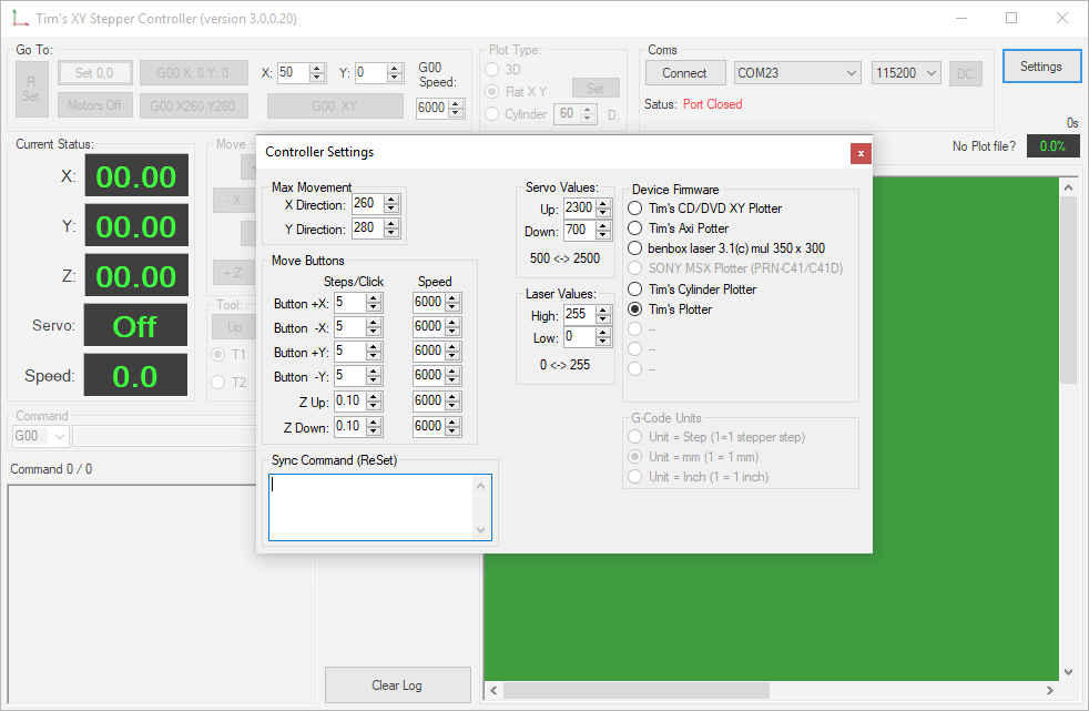Tim's XY Plotter Tim's XY Stepper Controller