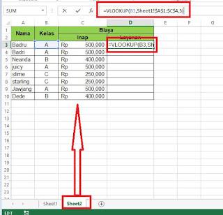 Rumus VLOOKUP Beda Sheet