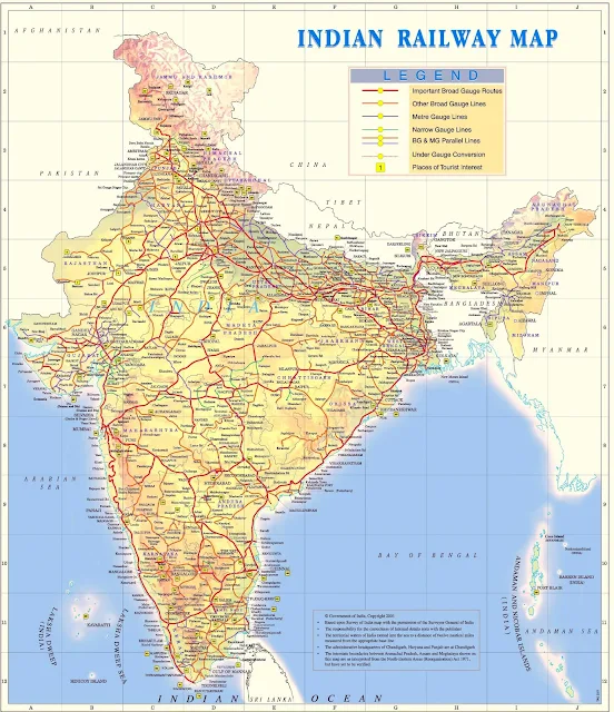 India Tourist Train map enlargeable