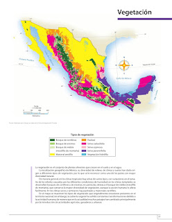 Apoyo Primaria Atlas de México 4to grado Bloque I lección 8 Vegetación