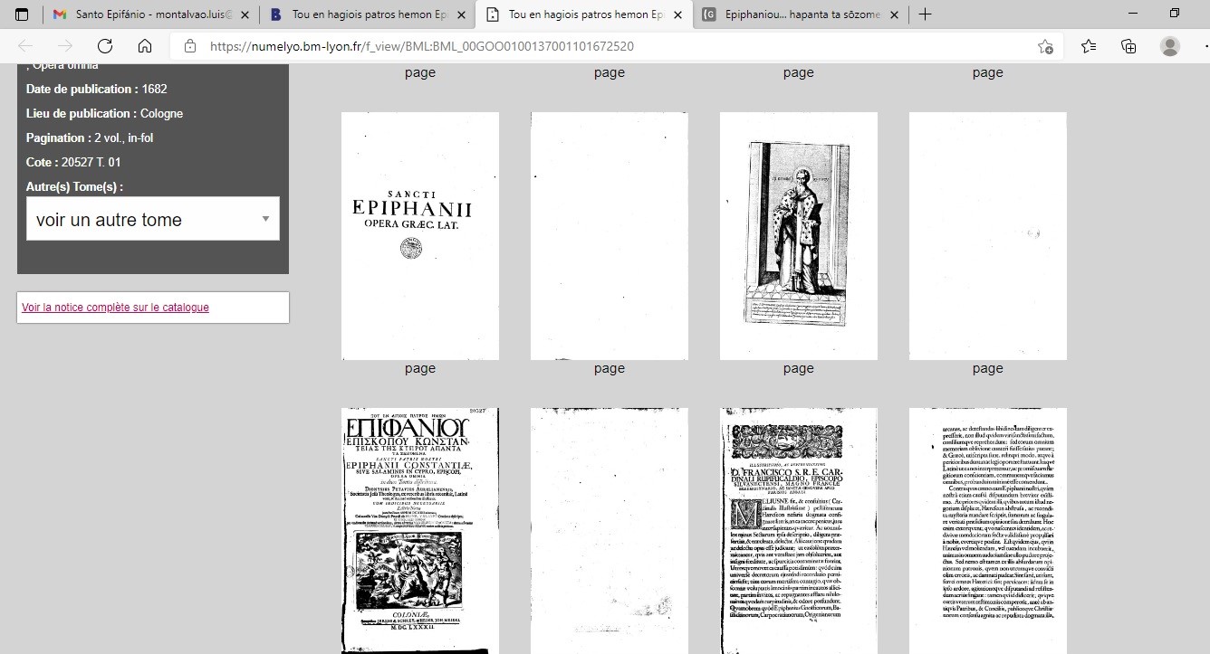 velharias Sto. Epifânio de Salamina uma estampa do século XVII