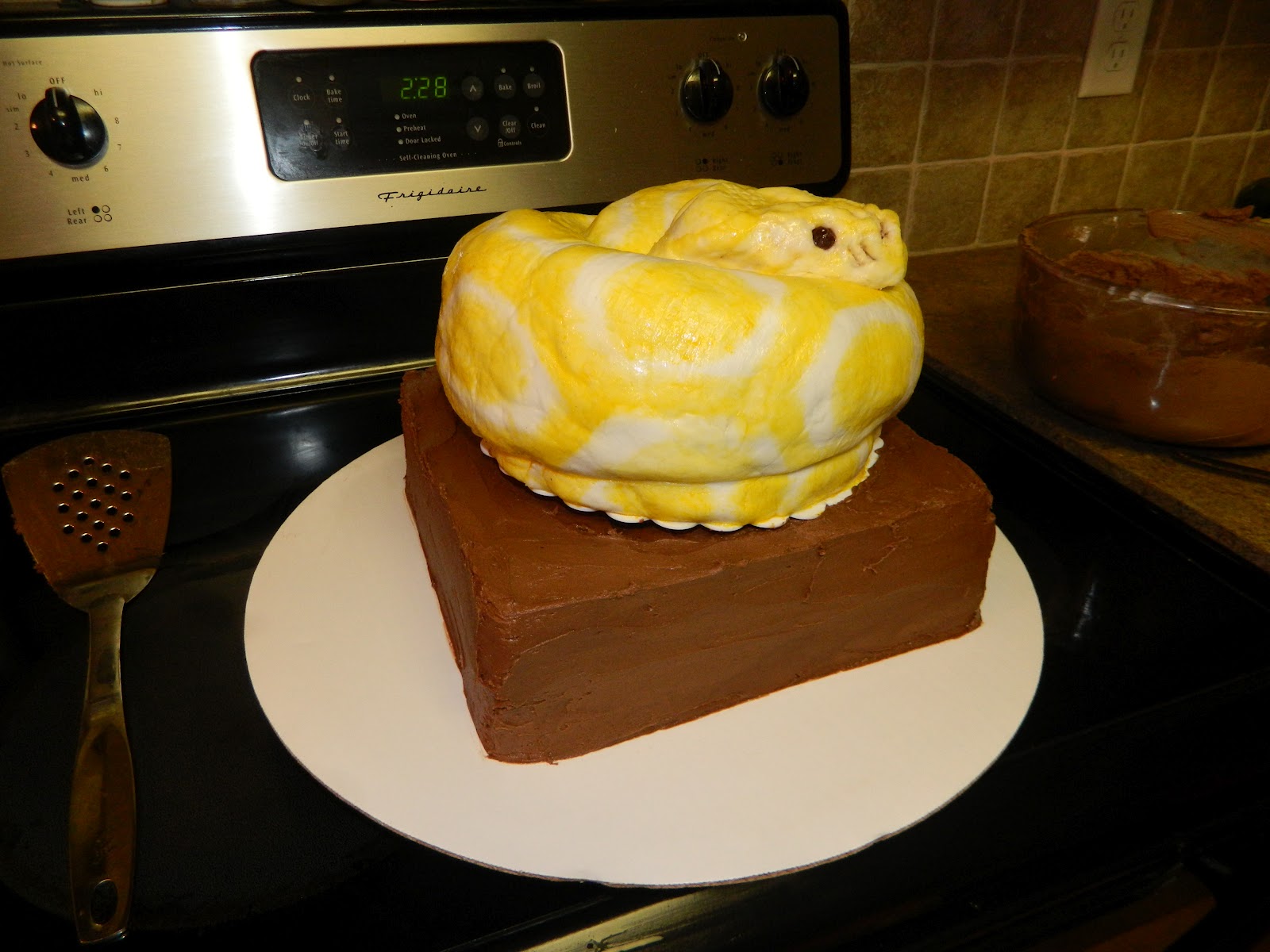 Blogger Traci LeBrun Snake Cake and Cake Recipe