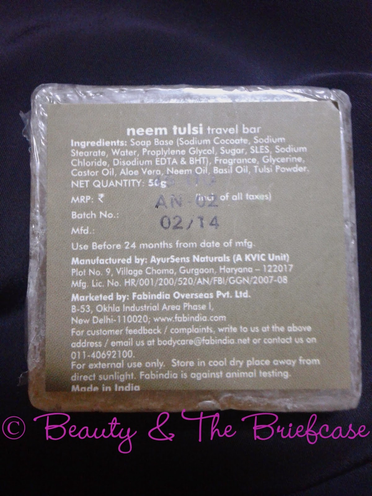 Beauty & The Briefcase: Fab India Neem Tulsi Soap Review & Price