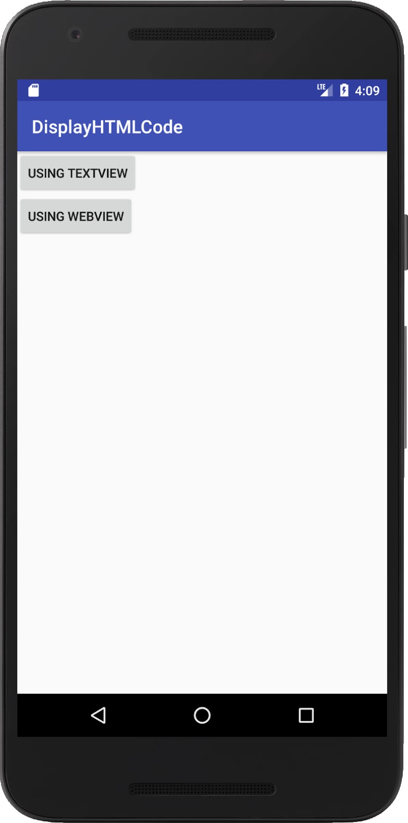 How to display HTML code in Android Android Studio Tutorial for