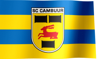 The waving flag of SC Cambuur with the logo (Animated GIF) (Vlag van SC Cambuur)