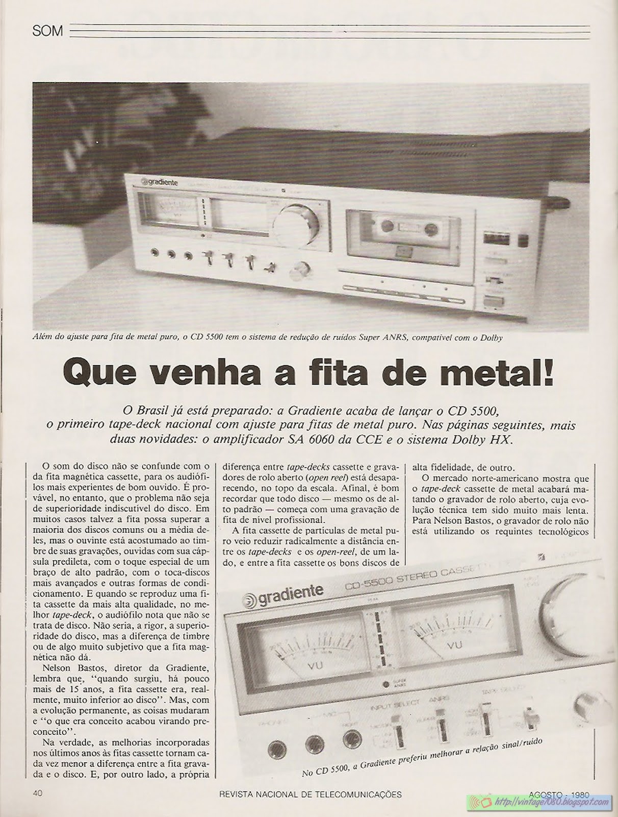 Vintage 70 80 Gradiente 67 Tape deck CD5500