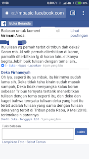 Screenshot kolom komentar Facebook Deka Firhansyah