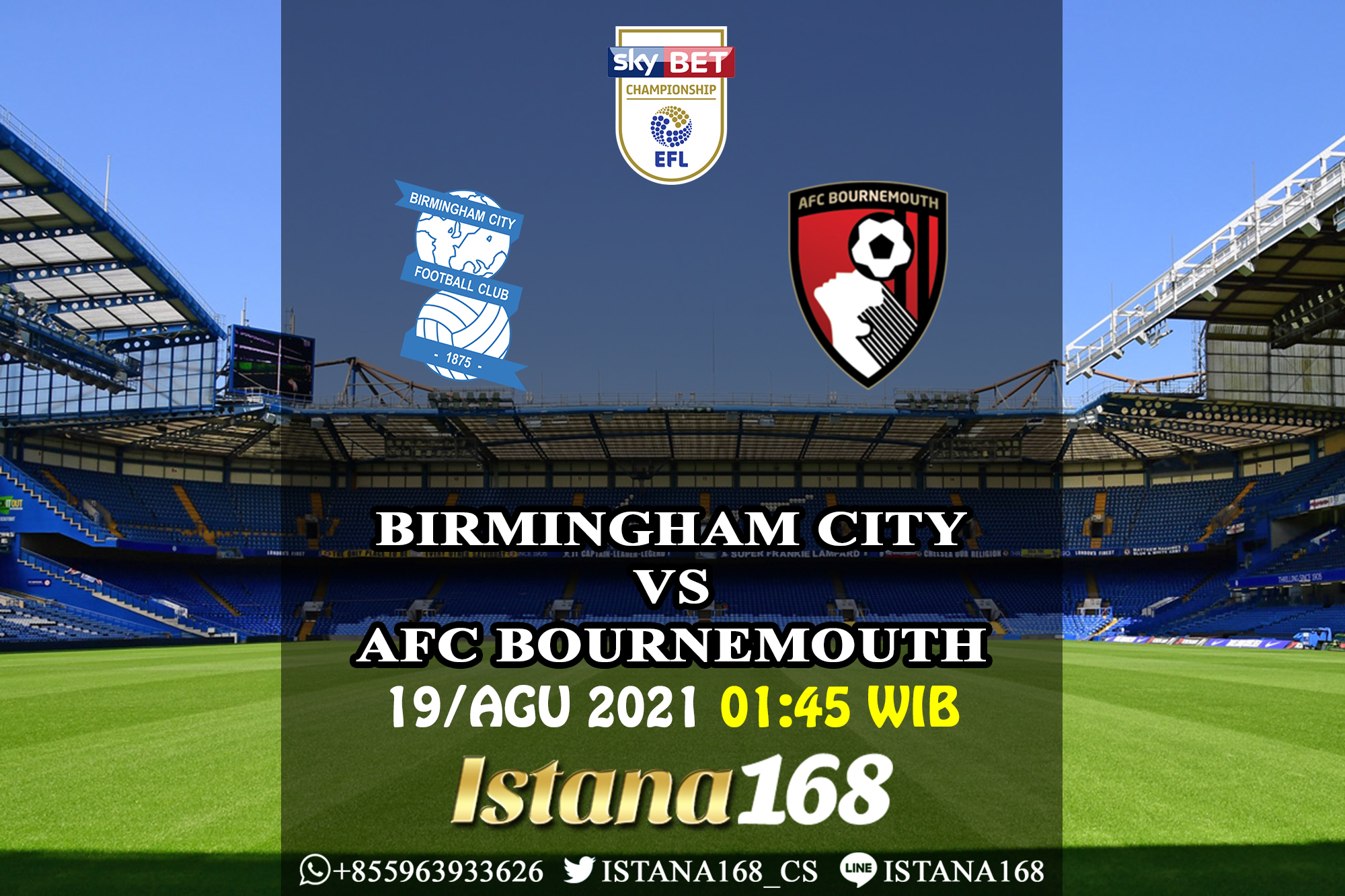 Prediksi Bola Akurat Istana168 Birmingham City Vs AFC Bournemouth 19 Agustus 2021