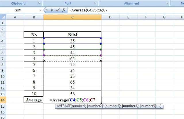 Rumus Rata Rata Gabungan Excel