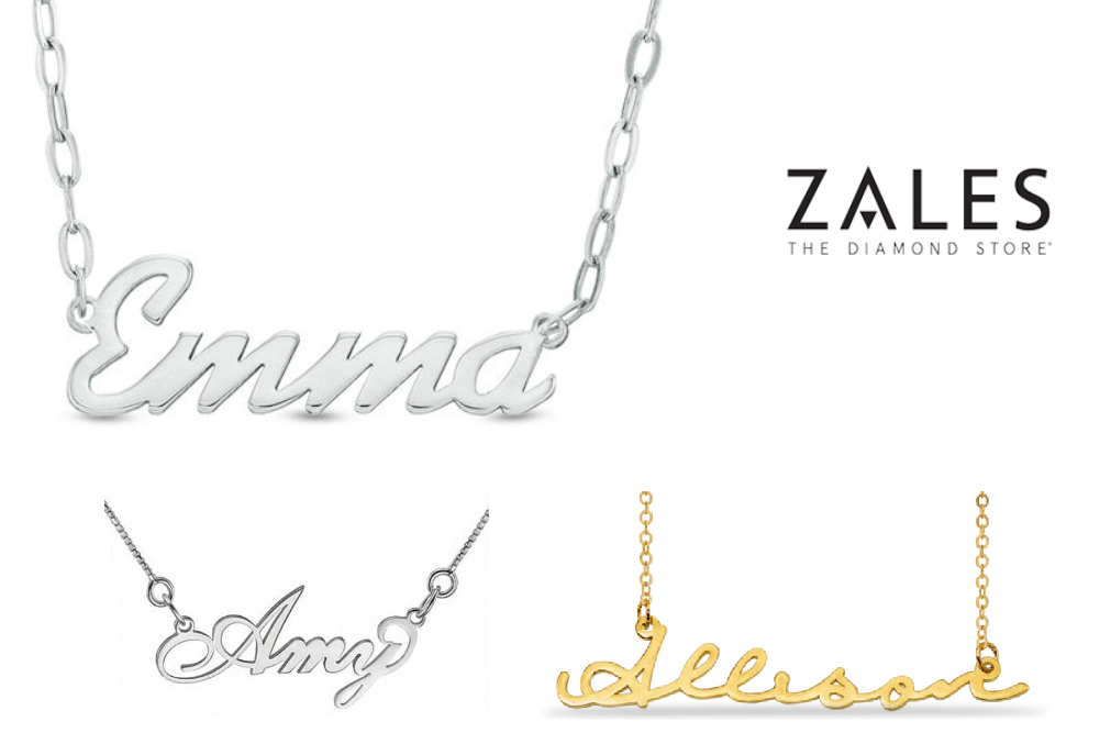 Zales Personalized Stainless Steel Sculpted Name Necklace 14.50 + Free