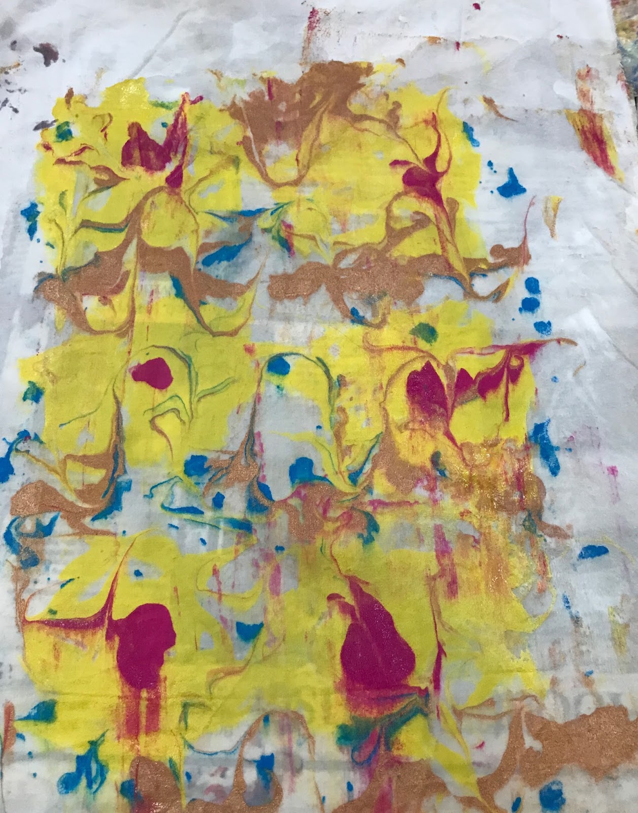 Warwickshire Stitchers Marbling fabric