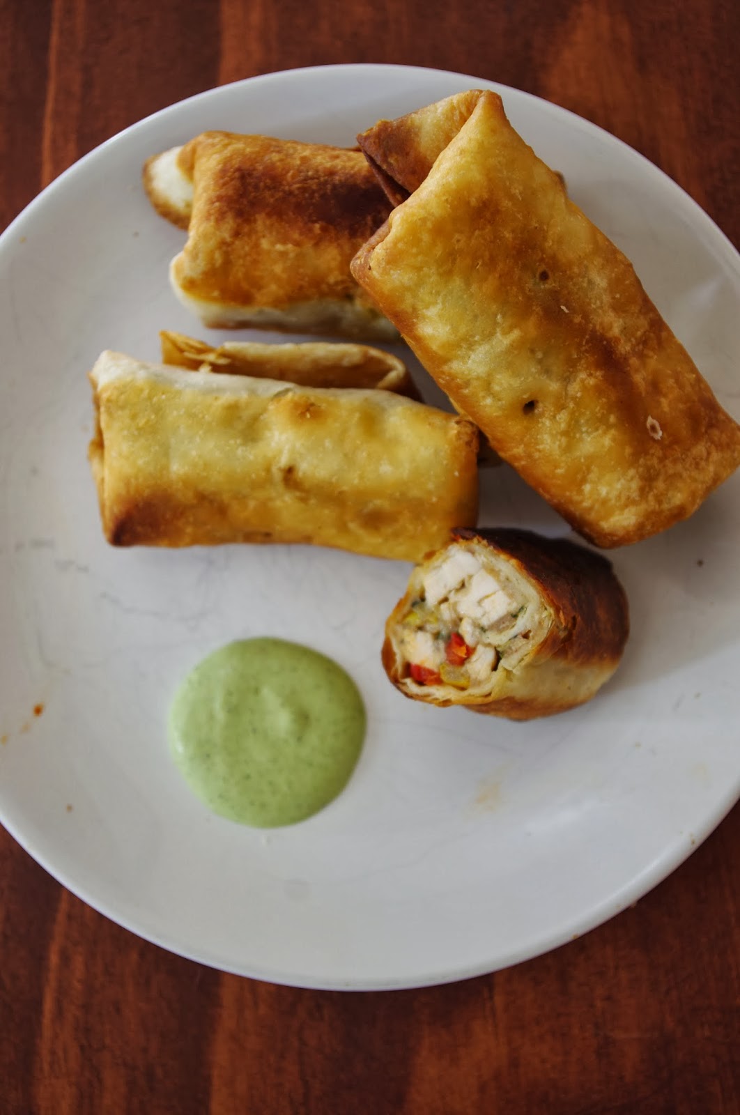 Let's Eat!: Southwestern Egg Rolls with Cilantro Dipping Sauce