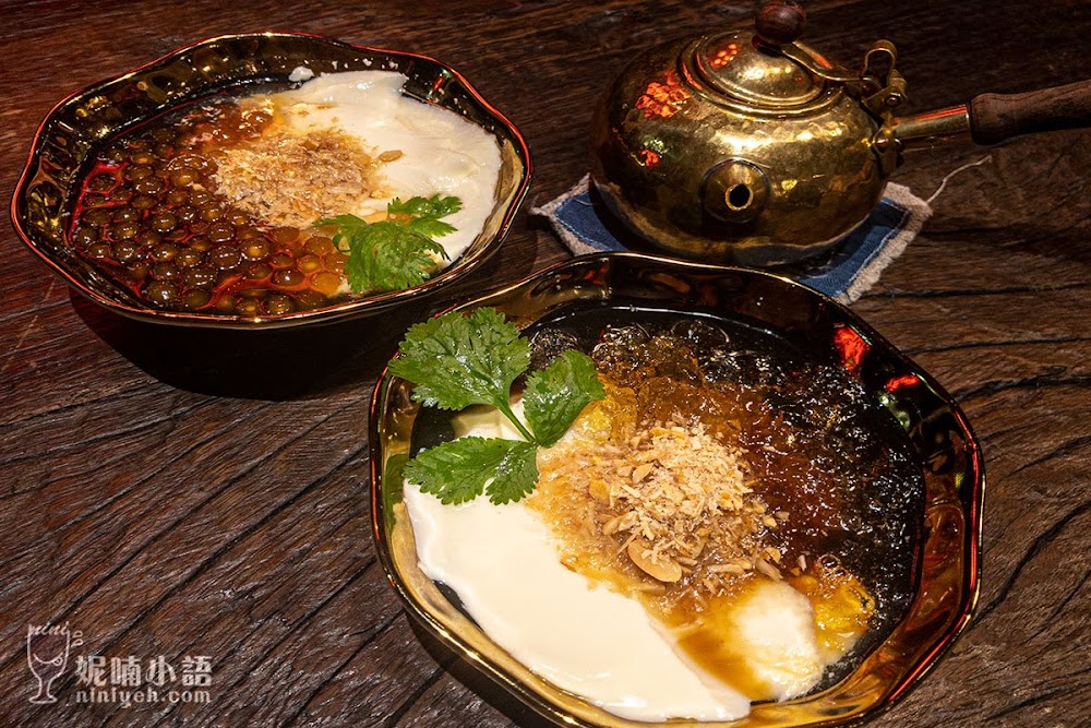 【台北大安美食】白水豆花(永康店)。宜蘭特產花生麥芽糖巧變香菜豆花