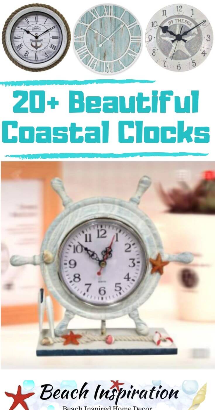 20+ Nautical Themed Coastal and Beach Clocks
