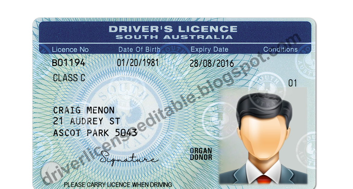 Australia driver license Psd Template US Novelty Drivers License Templates