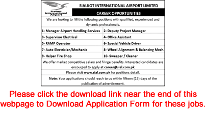 www.sial.com.pk Jobs 2021 - career@sial.com.pk - Sialkot International Airport Jobs 2021 in Pakistan