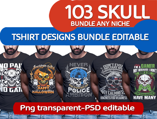 skull tshirt design bundle