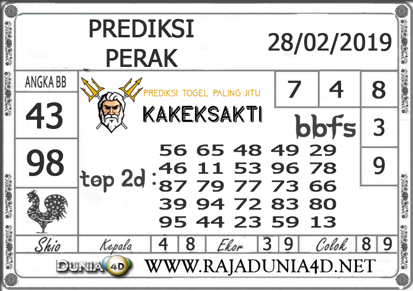 Prediksi Togel PERAK DUNIA4D 28 FEBRUARI 2019