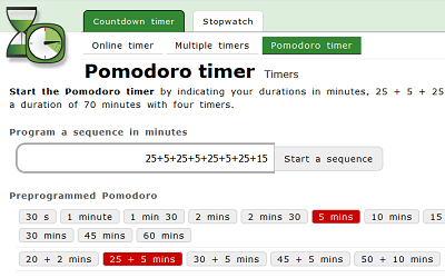 Online timers - Pomodoro-timer
