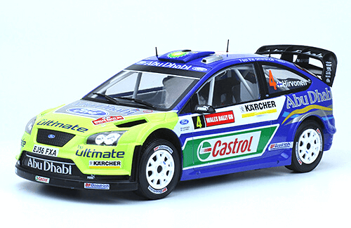 LES PLUS GRANDES VOITURES DE RALLYE 1/18 Ford Focus RS WRC 2007 M. Hirvonen