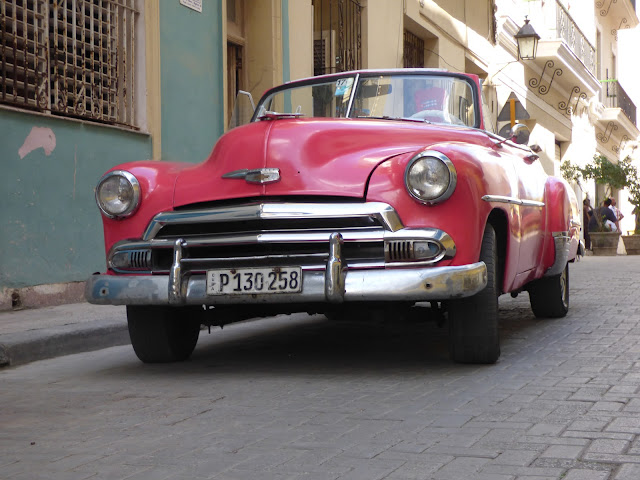 Pink vintage car in Havana, Cuba