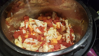 chopped veggies combined in pot