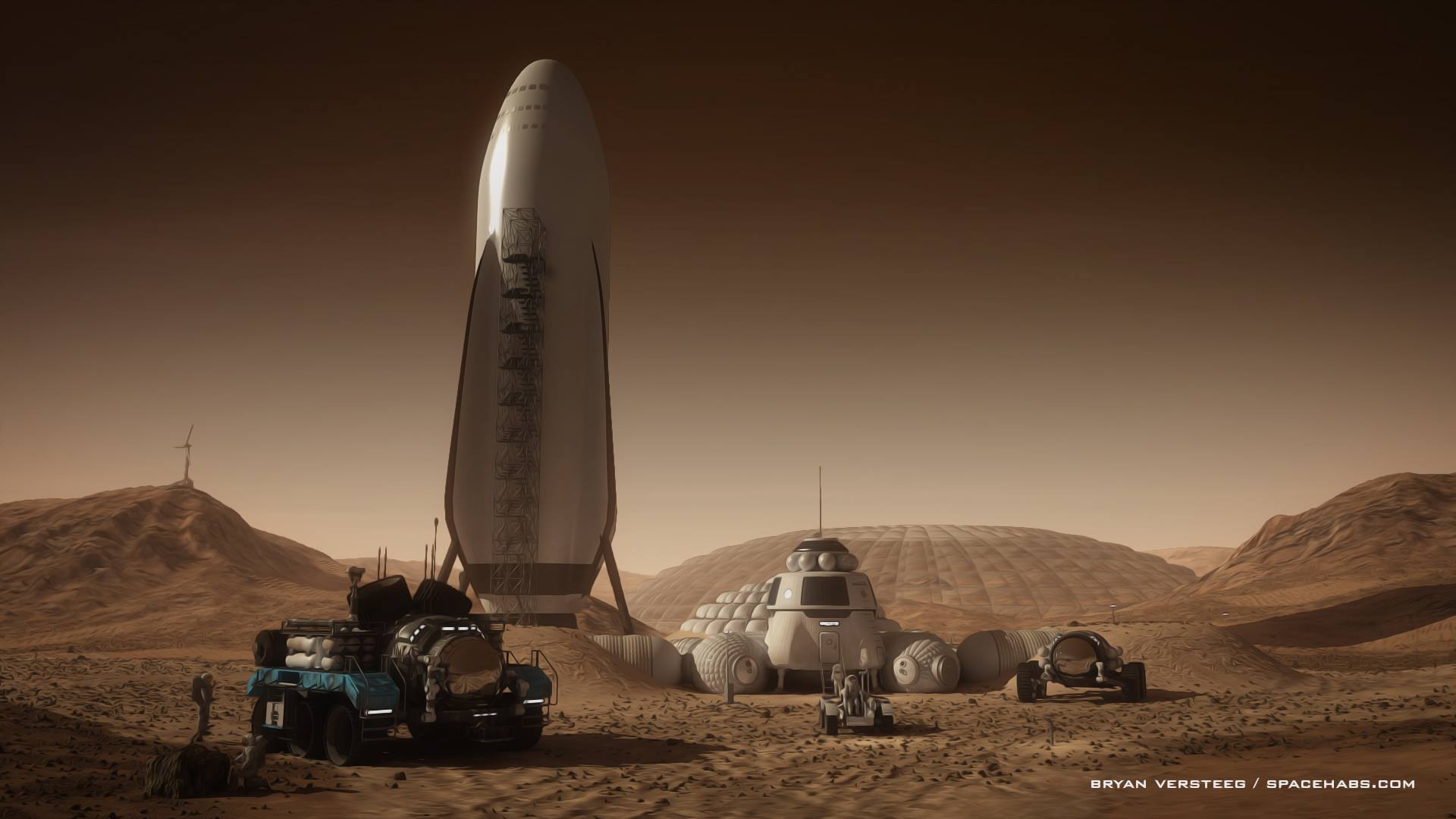 SpaceX+spaceship+at+Mars+base+by+Bryan+Versteeg.jpg