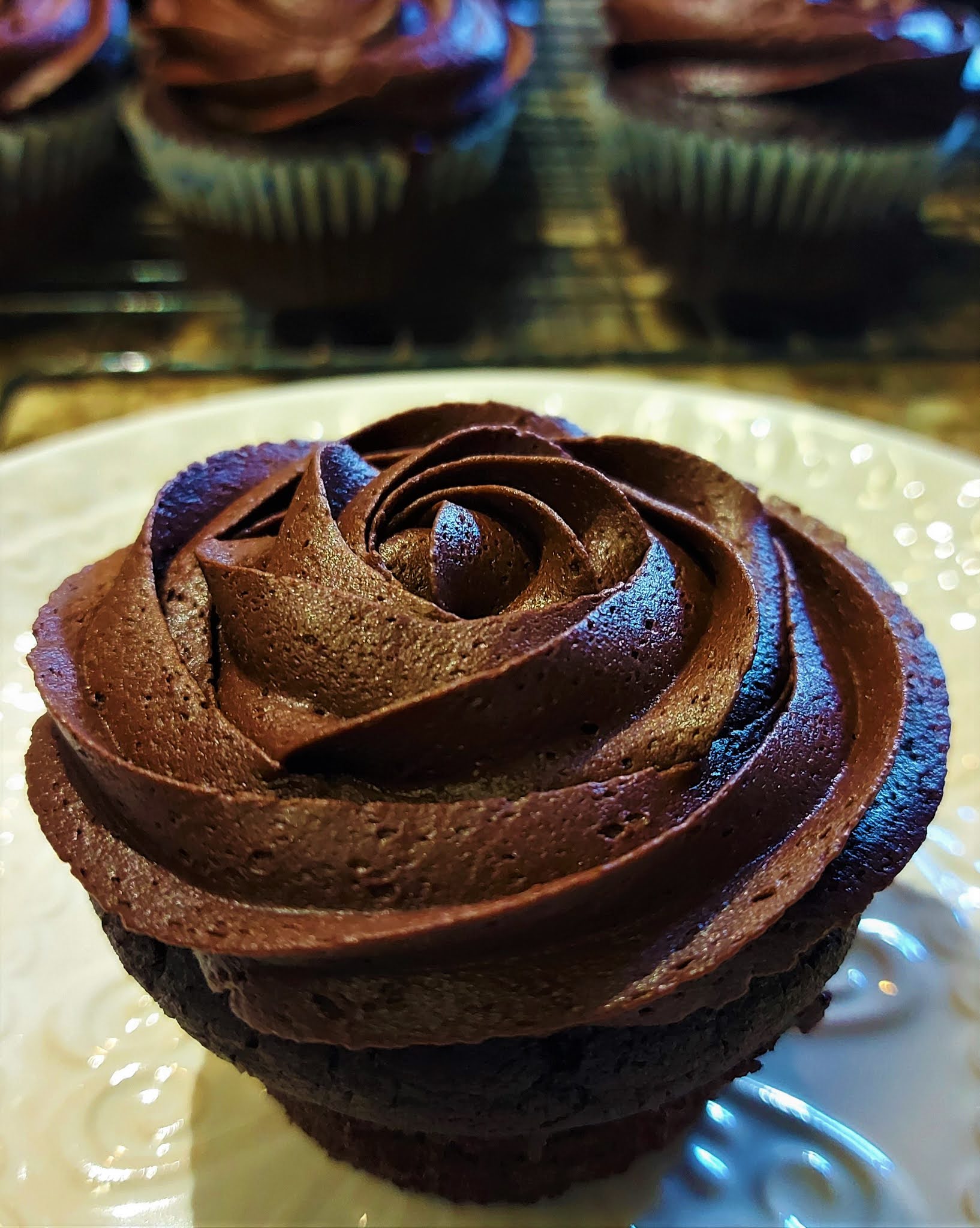 Dark Chocolate Cupcakes with Dark Chocolate Frosting