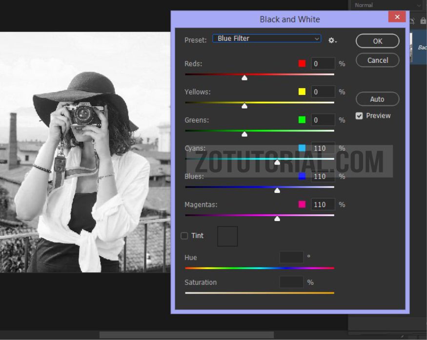5 Edit Foto Jadi Hitam Putih Menggunakan Photoshop CC/CS - zotutorial