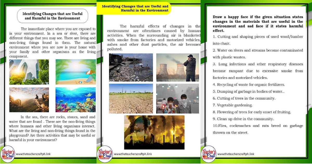 Science 4 Changes that are Useful and Harmful in the Environment The