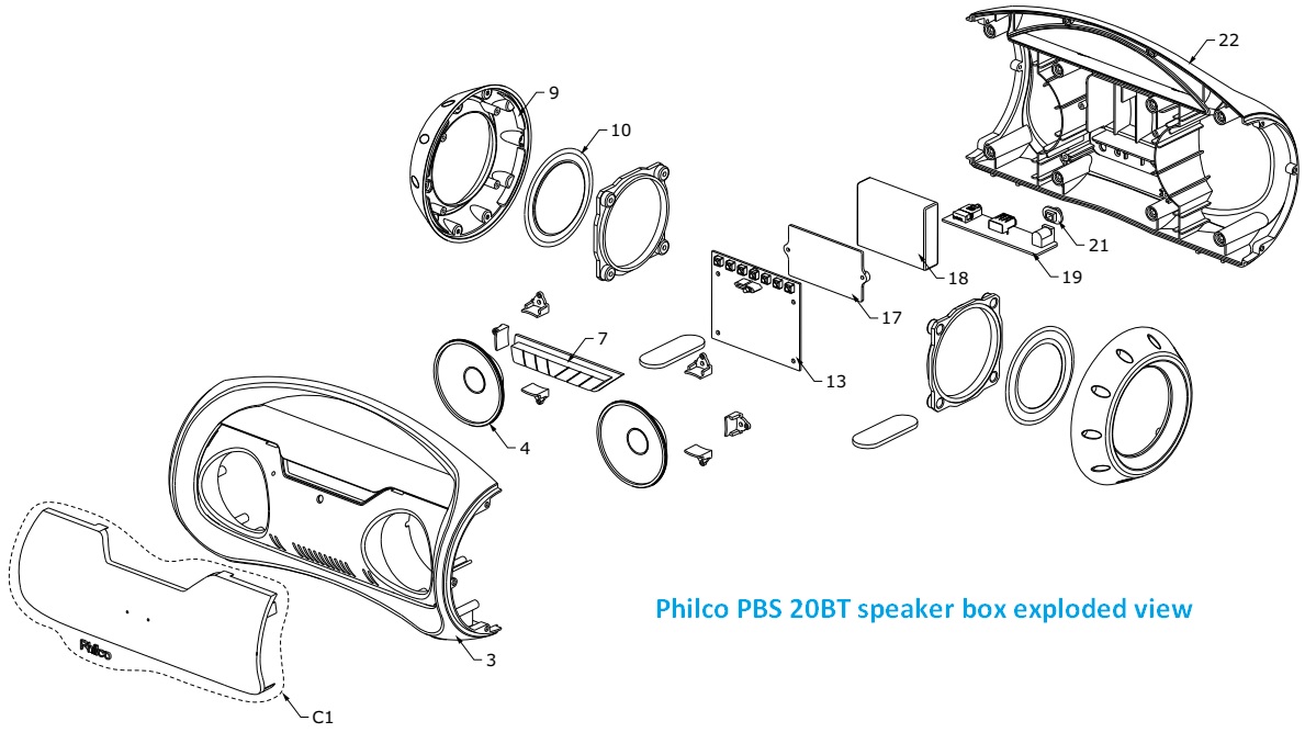 Schematic Diagrams How to disassemble Philips portable speaker box