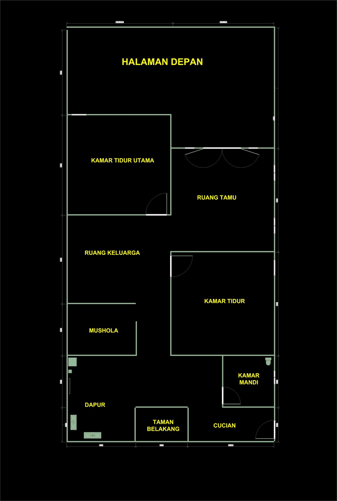 Perjalanan: Denah rumah minimalis tipe 36/72