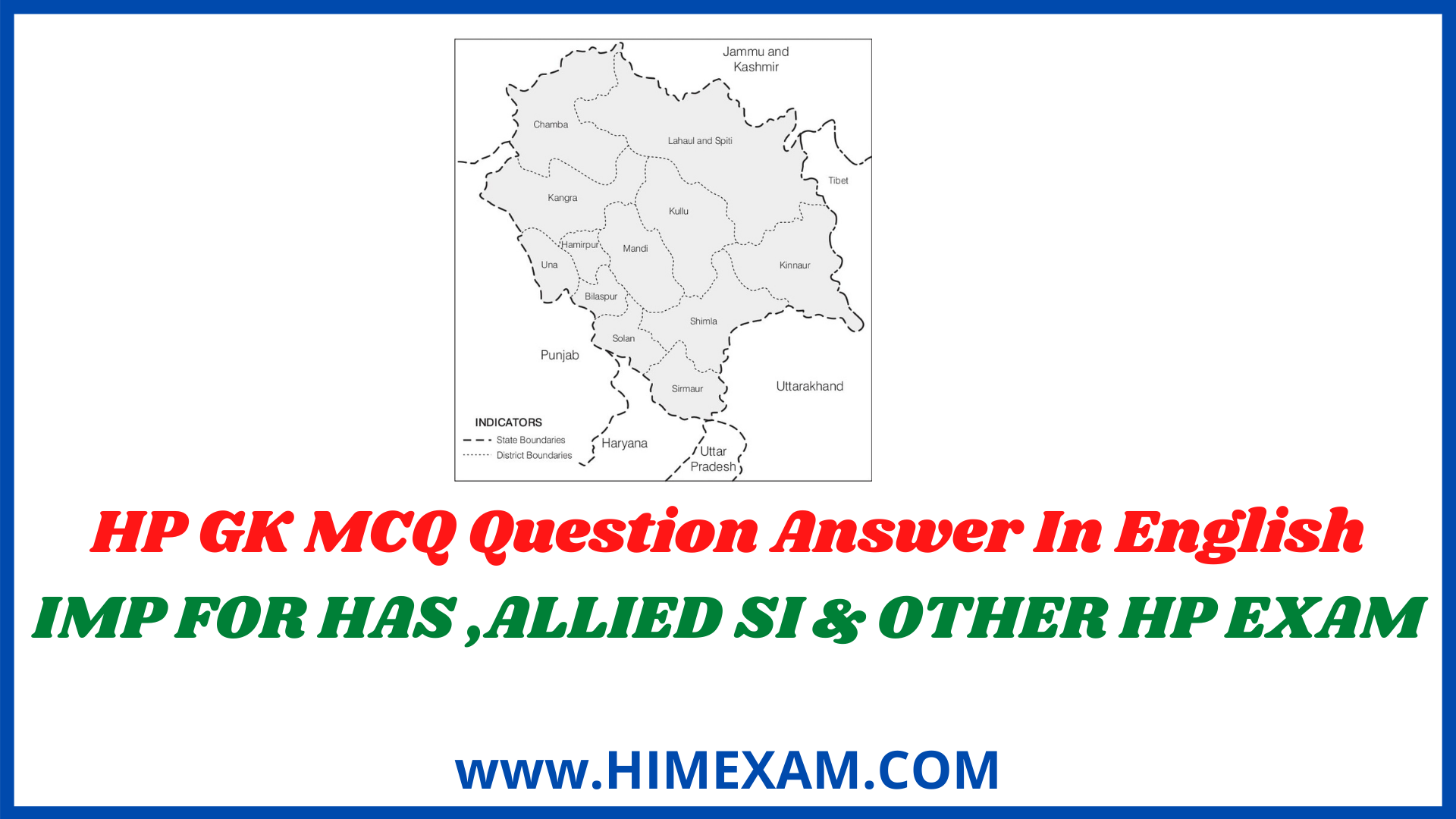 HP GK MCQ Question Answer In English