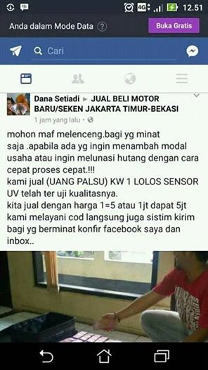 Berani Banget Nih Orang, Terang-terangan Jual 'Uang Palsu' di Media Sosial Berani Banget Nih Orang, Terang-terangan Jual 'Uang Palsu' di Media Sosial